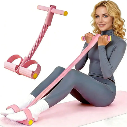 Upgraded 6-Tube Pedal Resistance Band: Multi-Functional Sit-Up Pull Ropehome Fitness Resistance Trainer Portable Exercise Equipment for Daily Workout