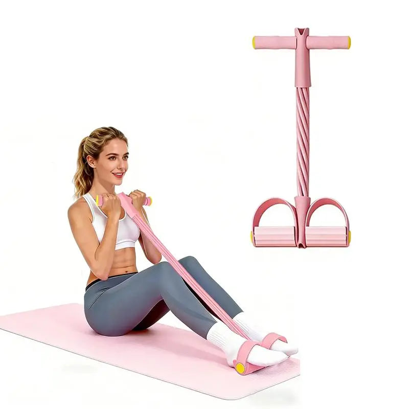 Upgraded 6-Tube Pedal Resistance Band: Multi-Functional Sit-Up Pull Ropehome Fitness Resistance Trainer Portable Exercise Equipment for Daily Workout